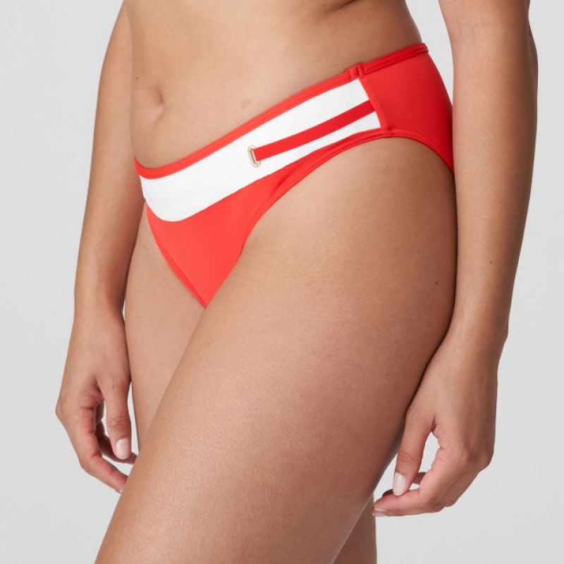 Prima Donna Swim Istres Bikinipohjat Valkoinen Punainen | KMOTIE290