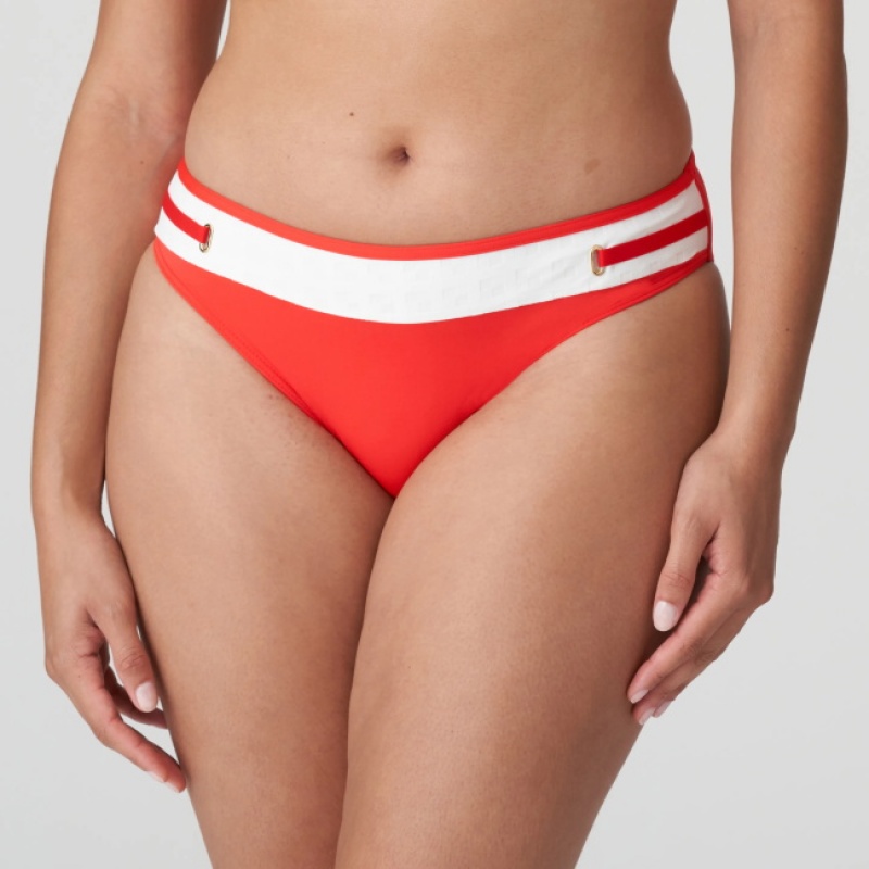 Prima Donna Swim Istres Bikinipohjat Valkoinen Punainen | KMOTIE290