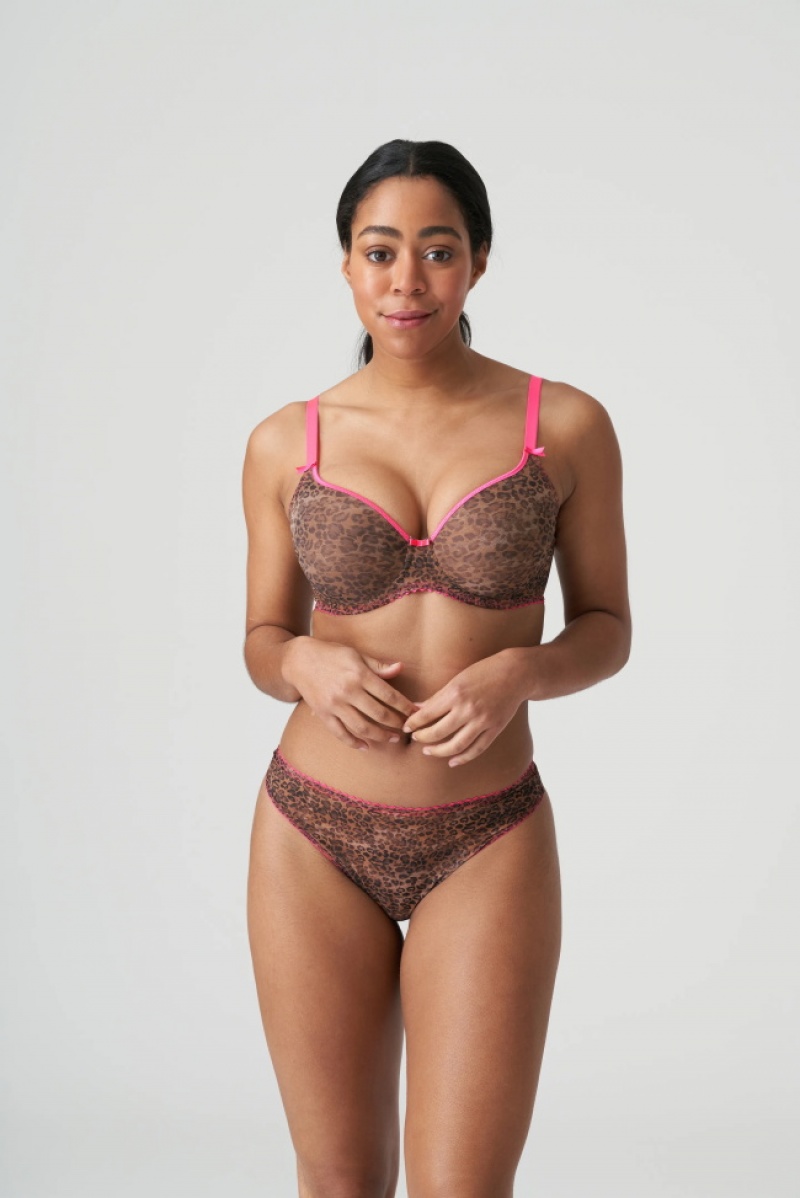 Prima Donna Twist Cafe Plume Rintaliivit Leopardi Pinkki | QRNCFT715